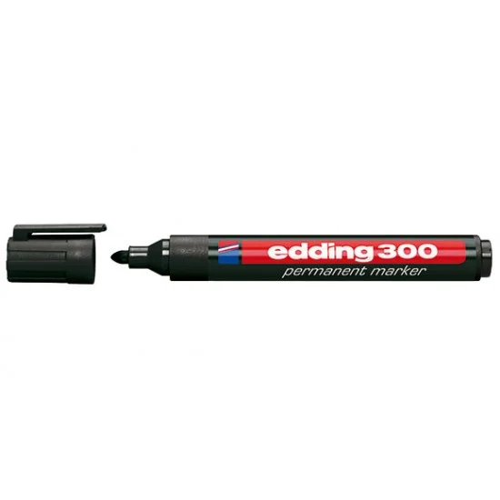 Φωτογραφία προϊόντος: edding 300 Μαρκαδόρος ανεξίτηλος πλαστικός Μαύρο