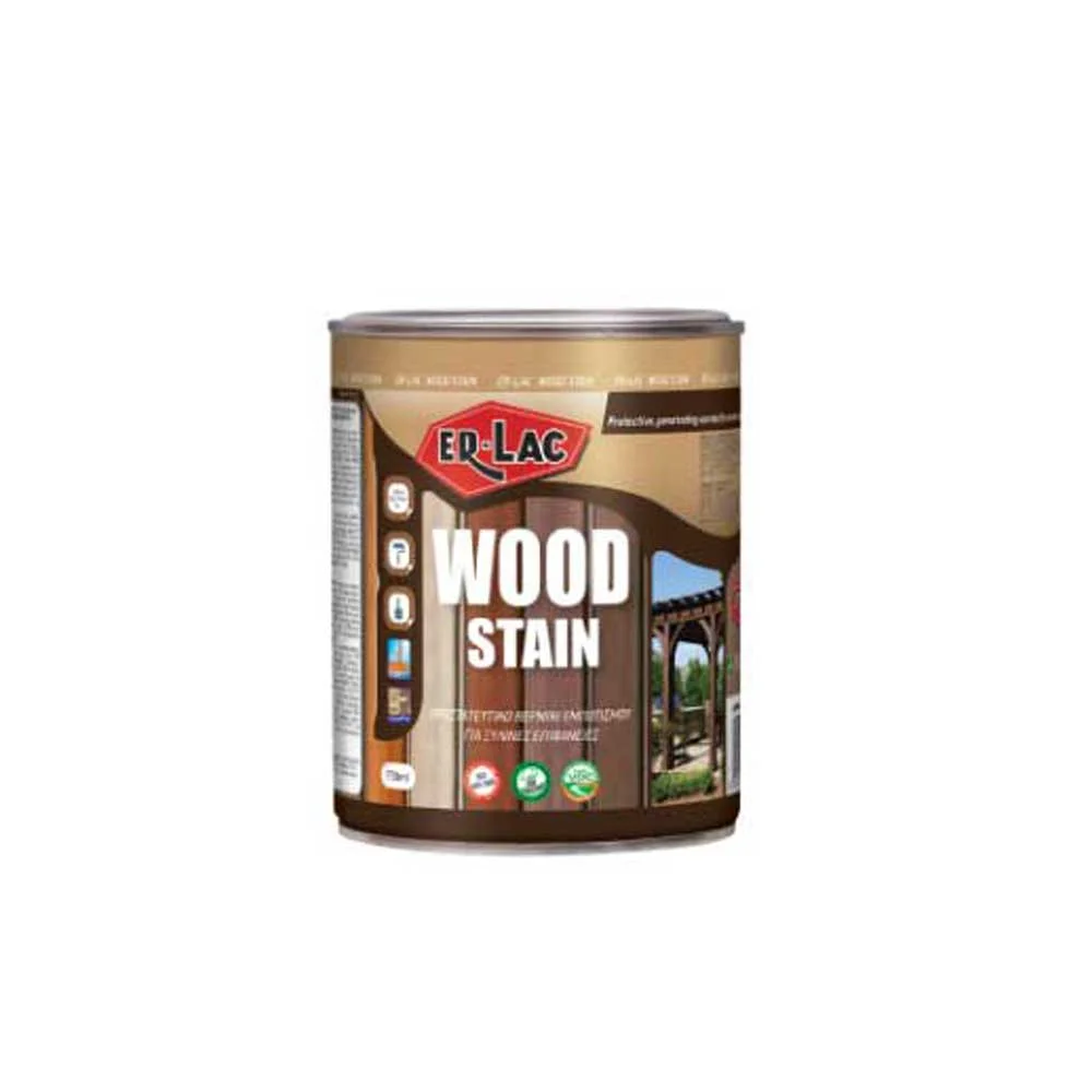 Φωτογραφία προϊόντος: ER-LAC Er Lac WOOD STAIN 1020 Προστατευτικό Βερνίκι Εμποτισμού Ξύλου Διαλύτου Άχρωμο SATINE 0,75 lt