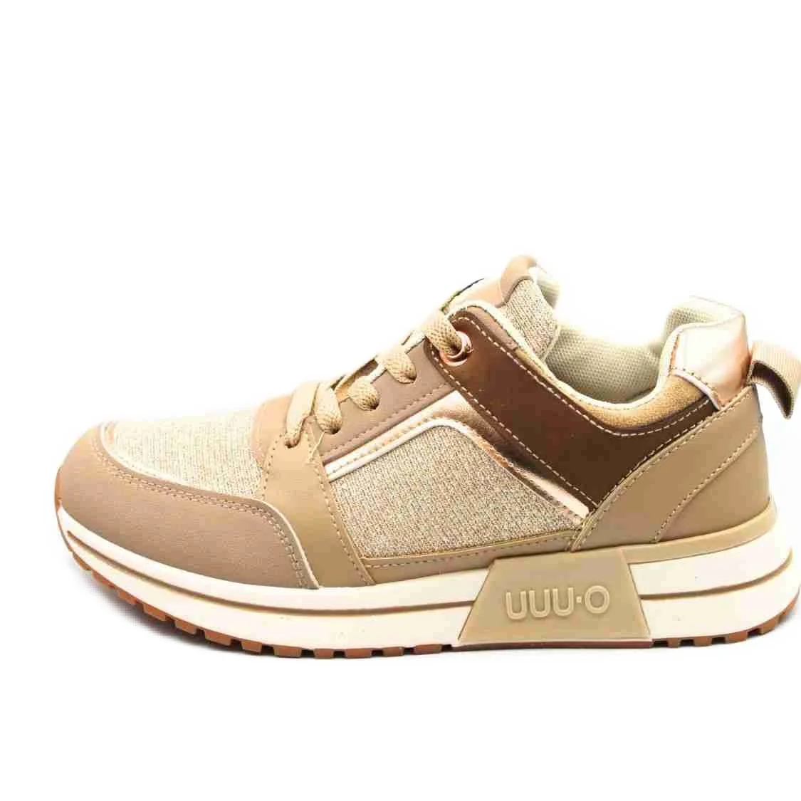 Φωτογραφία προϊόντος: PLATO Sneaker χακί με glitter και μπέζ λεπτομέρειες