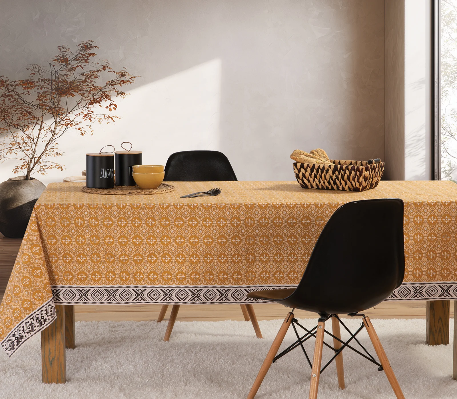 Φωτογραφία προϊόντος: Nef-Nef Homeware ΤΡΑΠΕΖΟΜΑΝΤΗΛΟ ΒΑΜΒ ΑΛΕΚΙΑΣΤΟ JENERIA 140X140 MUSTARD