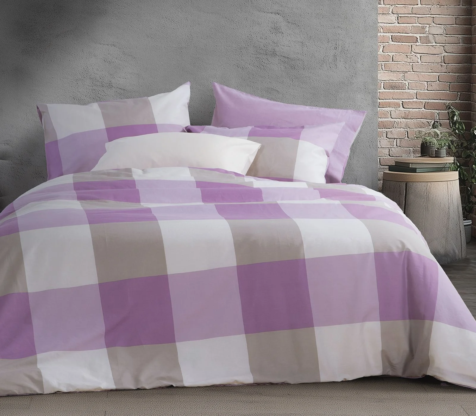 Φωτογραφία προϊόντος: Nef-Nef Homeware ΣΕΝΤΟΝΙ ΒΑΜΒ.CASUAL CHECK ΣΕΤ KING SIZE ΜΛ MAUVE