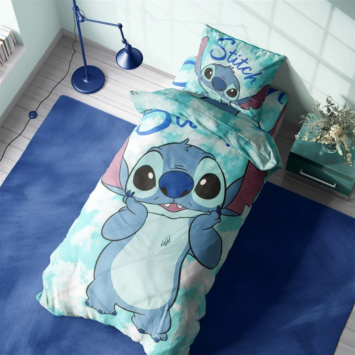 Φωτογραφία προϊόντος: DIMcol Σεντόνια Σετ 4 τεμ Disney Home Stitch 824 160X240 Turquoise 100% Cotton