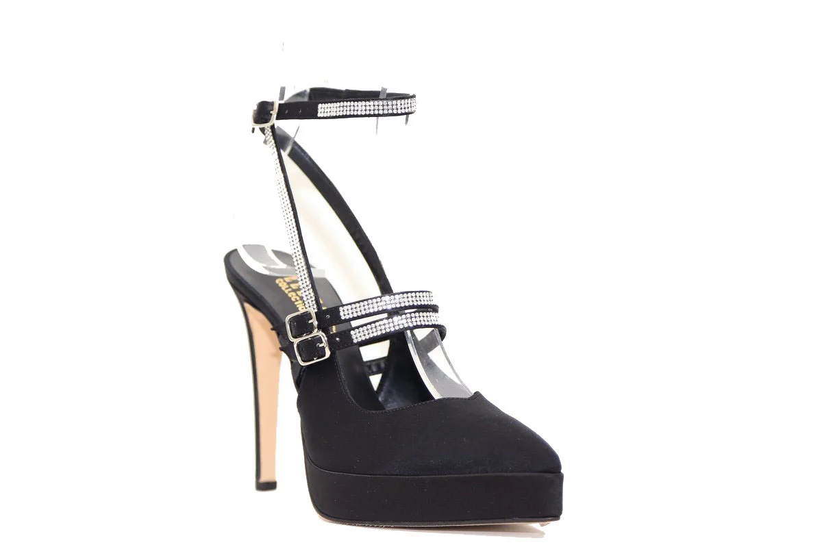 Φωτογραφία προϊόντος: Ellen Shoes Ellen Γυναικεία γόβα 82172 Μαύρη Σατέν Eco με επένδυση