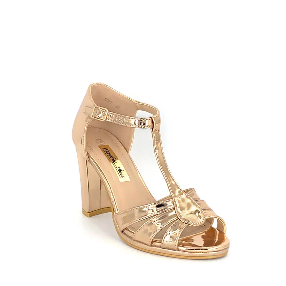 Φωτογραφία προϊόντος: Karidis Shoes γυναικεία αμπιγιε πέδιλα 6677 ΡΟΖ-ΧΡΥΣΟ