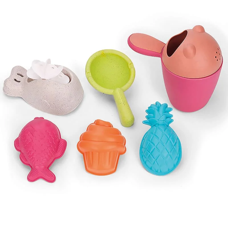Φωτογραφία προϊόντος: Dal Negro Toys Κουβαδάκι με Οικολογικά ECO παιχνίδια Pink Fish (Σετ 7 τμχ.)