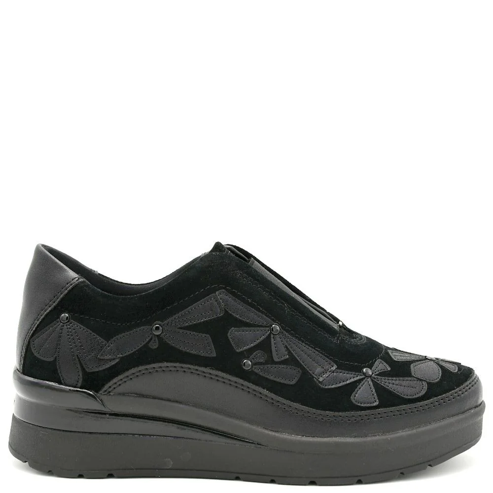 Φωτογραφία προϊόντος: Sneakers Γυναικεία Stonefly 219982 000 Cream 49 σε μαύρο δέρμα σουέτ