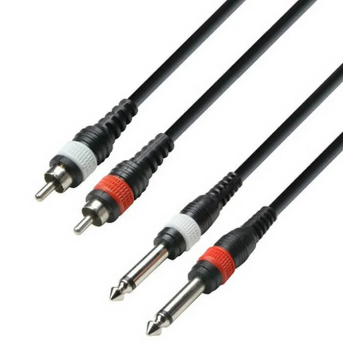Φωτογραφία προϊόντος: Adam Hall K3TPC0300M 3Star Series Καλώδιο Audio 2xRCA - 2x1/4 Mono Jack 3m Μαύρο
