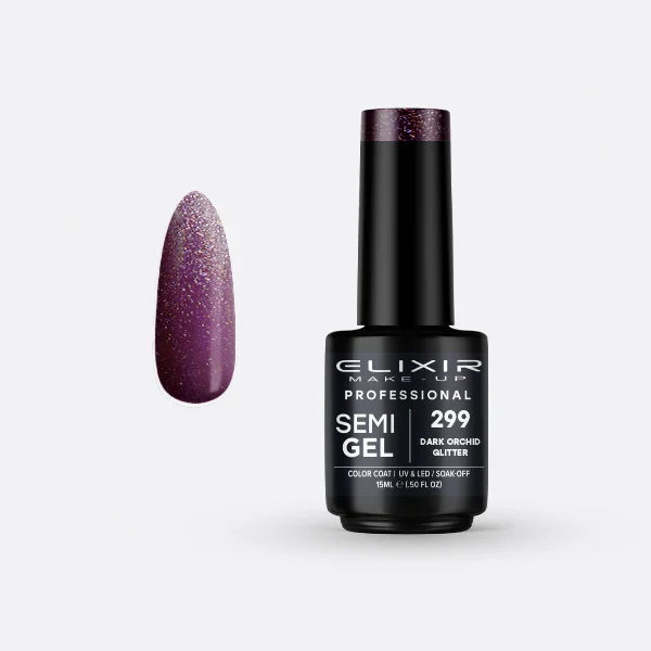 Φωτογραφία προϊόντος: Elixir Ημιμόνιμο βερνίκι 15ml 299 (Darkorchid Glitter)