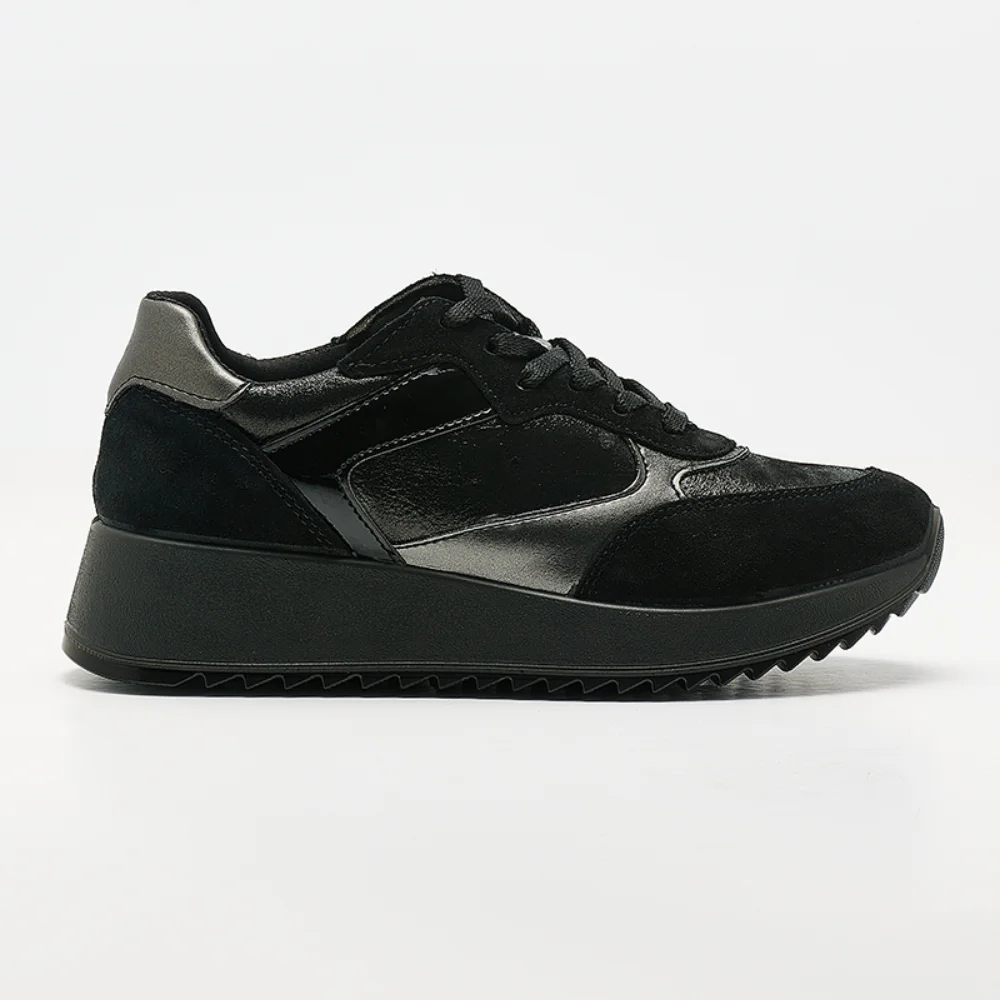 Φωτογραφία προϊόντος: Imac Sneakers Γυναικείο δέρμα Nubuck/δέρμα λουστρίνι Μαύρο IMA/457380 SCAM/NERO