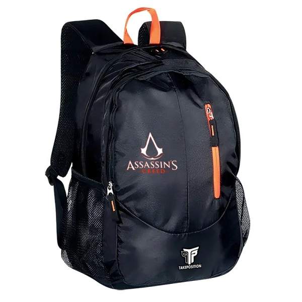 Φωτογραφία προϊόντος: Σακίδιο πλάτης Takeposition Wild Assassin Creed logo, 2 κεντρική θέση Rpet 600D 45Y x 29Π x 17Β, Μαύρο, 970-4716