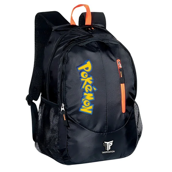 Φωτογραφία προϊόντος: Σακίδιο πλάτης Takeposition Wild Pokemon logo, 2 κεντρική θέση Rpet 600D 45Y x 29Π x 17Β, Μαύρο, 970-4734