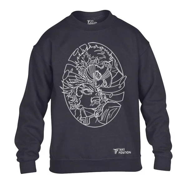 Φωτογραφία προϊόντος: Παιδική μπλούζα φούτερ Takeposition Anime Demon Slayer confliect σε μαύρο, 810-1003b-02
