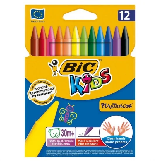 Φωτογραφία προϊόντος: Bic Kids Plastidecor Σετ Κηρομπογιές 12τμχ
