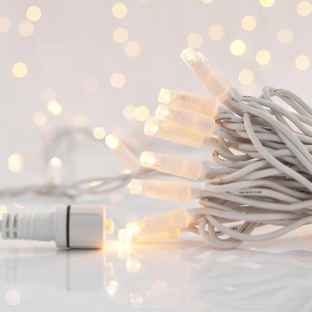 Φωτογραφία προϊόντος: Eurolamp 100 LED Επέκταση Έως 9 Προέκταση 150cm Λευκό Καλώδιο Θερμό Λευκό Φως IP65