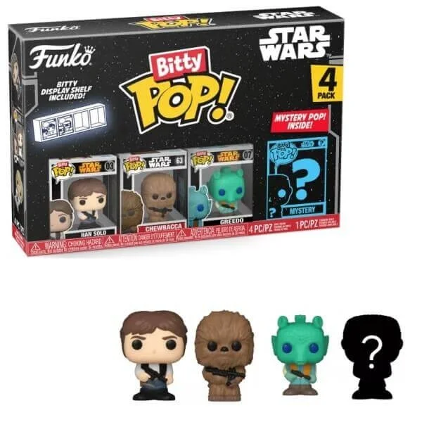 Φωτογραφία προϊόντος: Funko Bitty POP! Star Wars - Han Solo, Chewbacca, Greedo & Chase Mystery 4-Pack Vinyl Figures