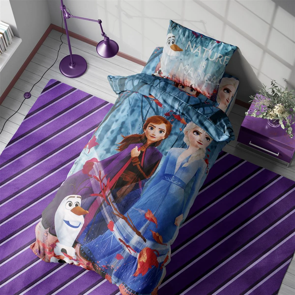 Φωτογραφία προϊόντος: DIMcol ΣΕΝΤΟΝΙΑ ΣΕΤ 4 τεμ Disney Frozen II 884 160X240 Digital Print 100% Cotton