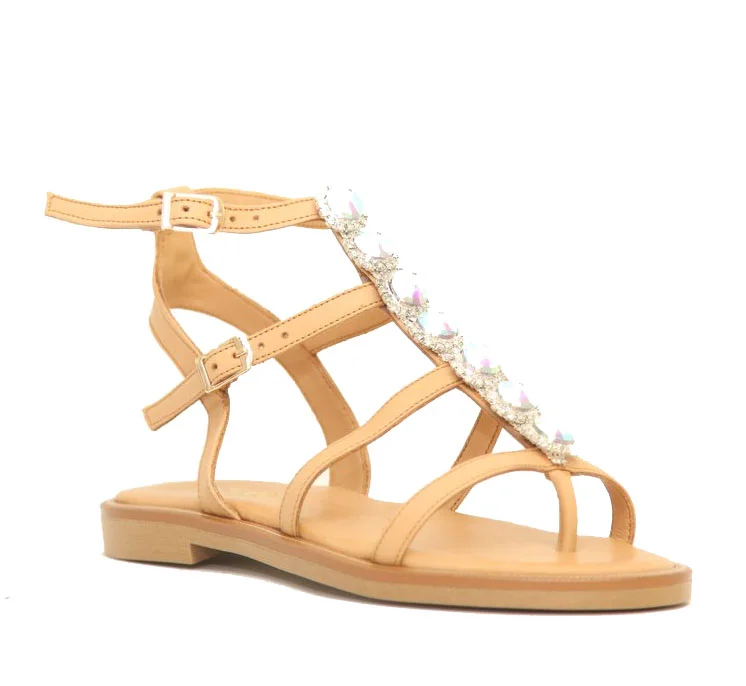 Φωτογραφία προϊόντος: Anteos Shoes 24275 Γυναικεία σανδάλια από Δέρμα σε Ταμπά χρώμα