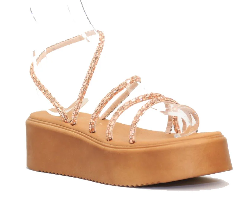 Φωτογραφία προϊόντος: Anteos Shoes Γυναικεία Πλατφόρμα Anteos Basic 3817 Eco Leather Χαλκός με Strass