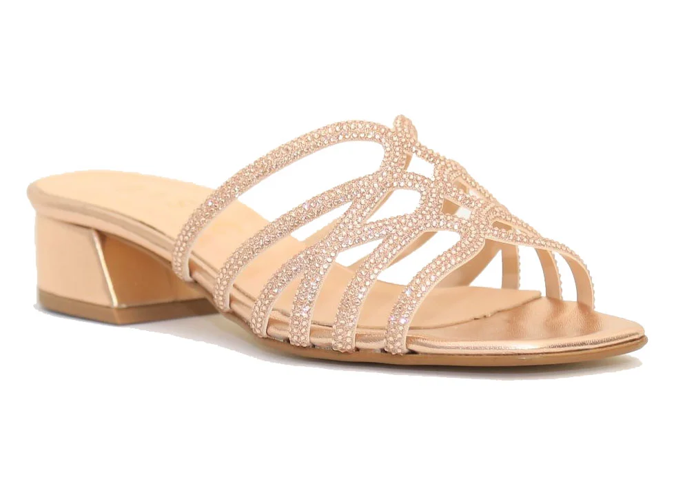 Φωτογραφία προϊόντος: Anteos Shoes Anteos Basic Γυναικεία Πέδιλα 3200 σε Χαλκό με Strass