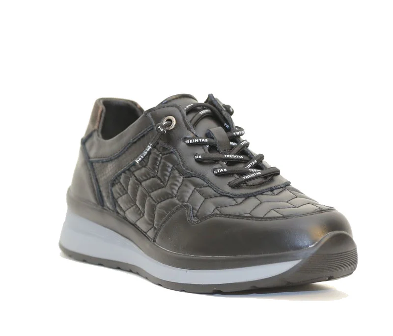 Φωτογραφία προϊόντος: Treintas Shoes Γυναικεία Sneakers Treintas L-4057 Δερμάτινα Ανατομικά σε μαύρο χρώμα