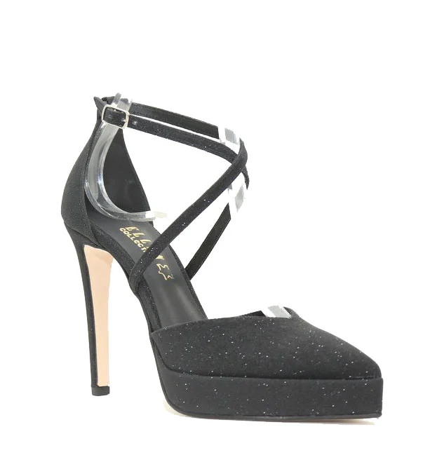 Φωτογραφία προϊόντος: Ellen Shoes Γυναικείες Γόβες 88168 με Eco-Micro Glitter Επένδυση σε μαύρο χρώμα
