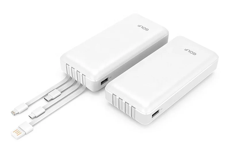 Φωτογραφία προϊόντος: GOLF power bank L206, 20000mAh, 4x output, 2.1A, λευκό
