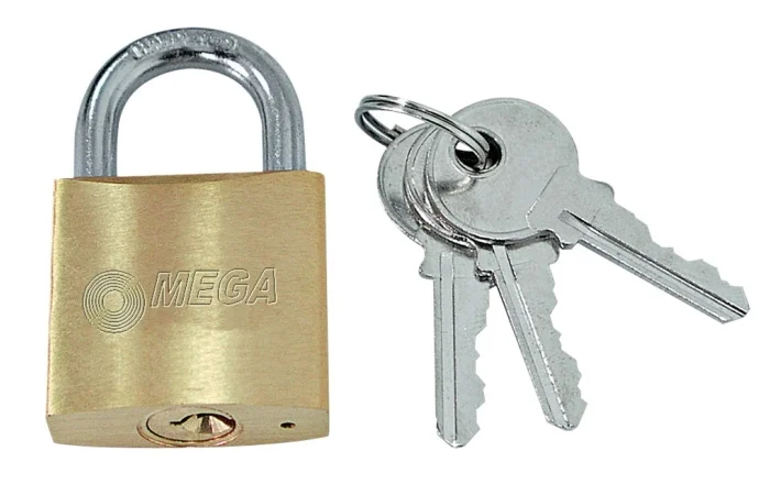 Φωτογραφία προϊόντος: MEGA λουκέτο ασφαλείας 24263, 3x κλειδιά, μεταλλικό, 63mm