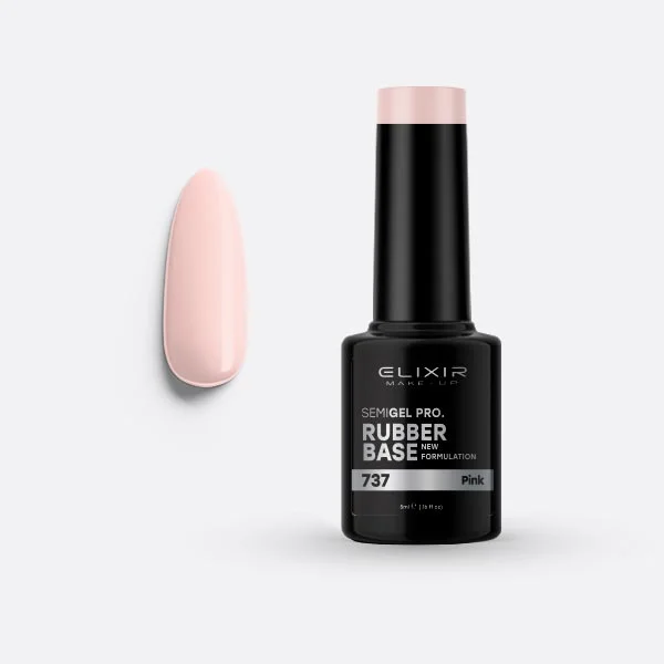 Φωτογραφία προϊόντος: Elixir Ημιμόνιμο βερνίκι 5ml 737 (Rubber Base Pink)
