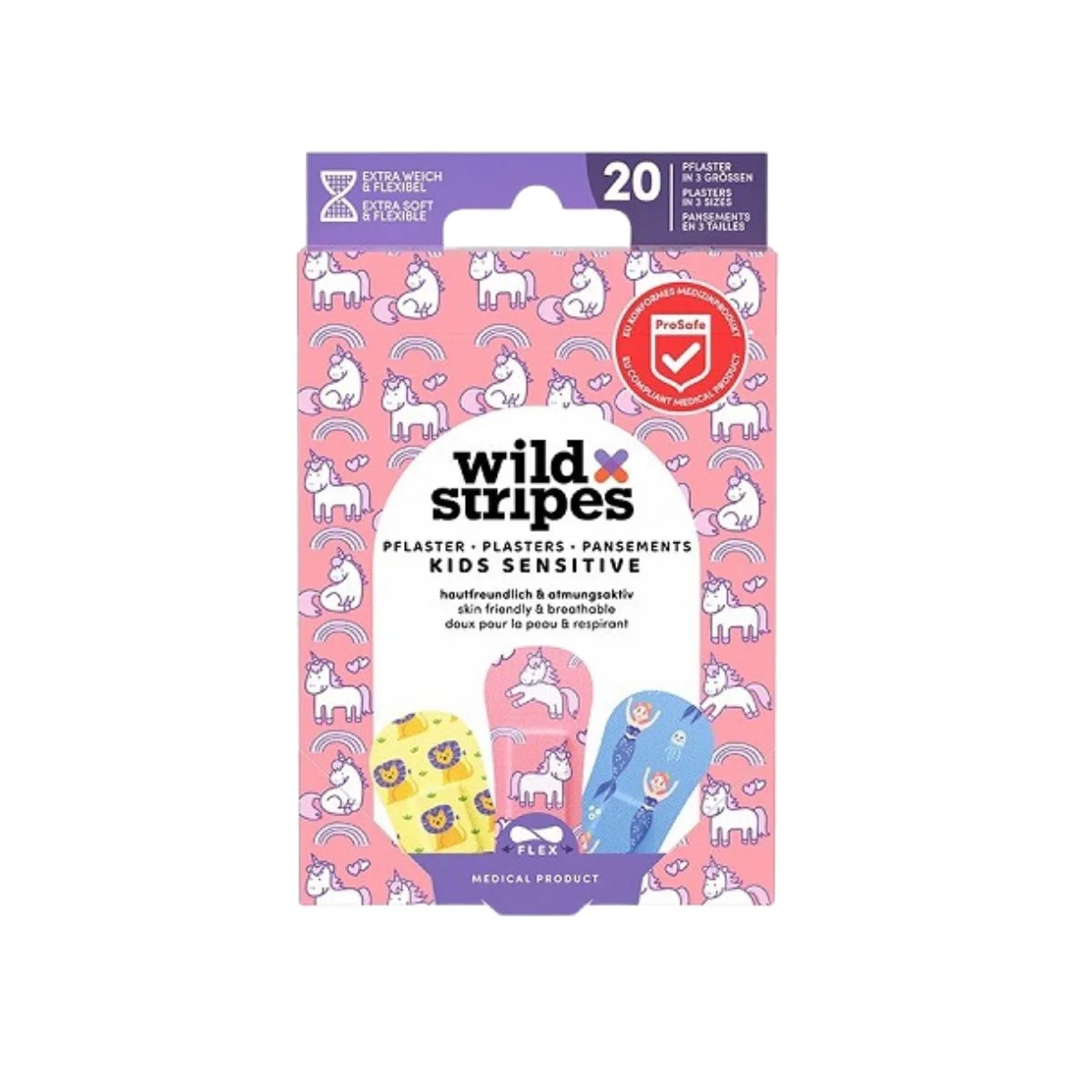 Φωτογραφία προϊόντος: Invisibobble Wild Stripes Kids Fantasy Παιδικά Αυτοκόλλητα Επιθέματα σε 3 Μεγέθη 20τμχ