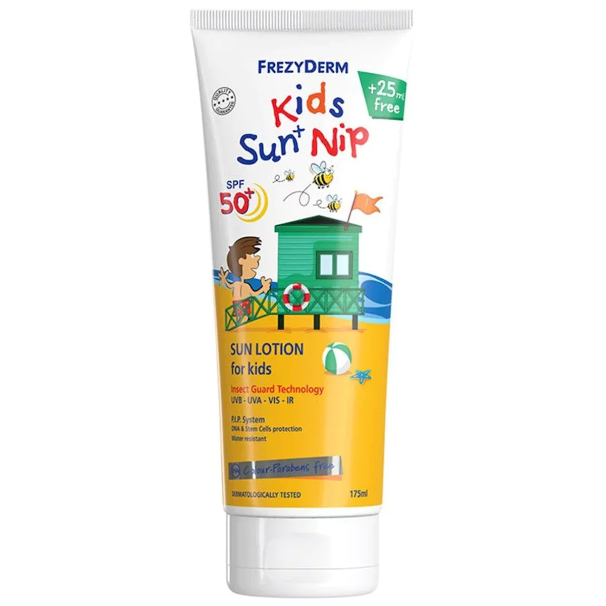Φωτογραφία προϊόντος: Frezyderm,Frezyderm Sun Screen Frezyderm Παιδικό Αντιηλιακό Προσώπου/Σώματος SPF50 +Nip, 175ml