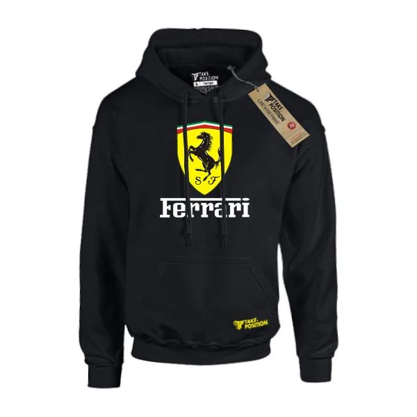 Φωτογραφία προϊόντος: Φούτερ κουκούλα Takeposition H-cool Ferrari Logo, Μαύρο/ 2XLARGE, 907-9062-prosf