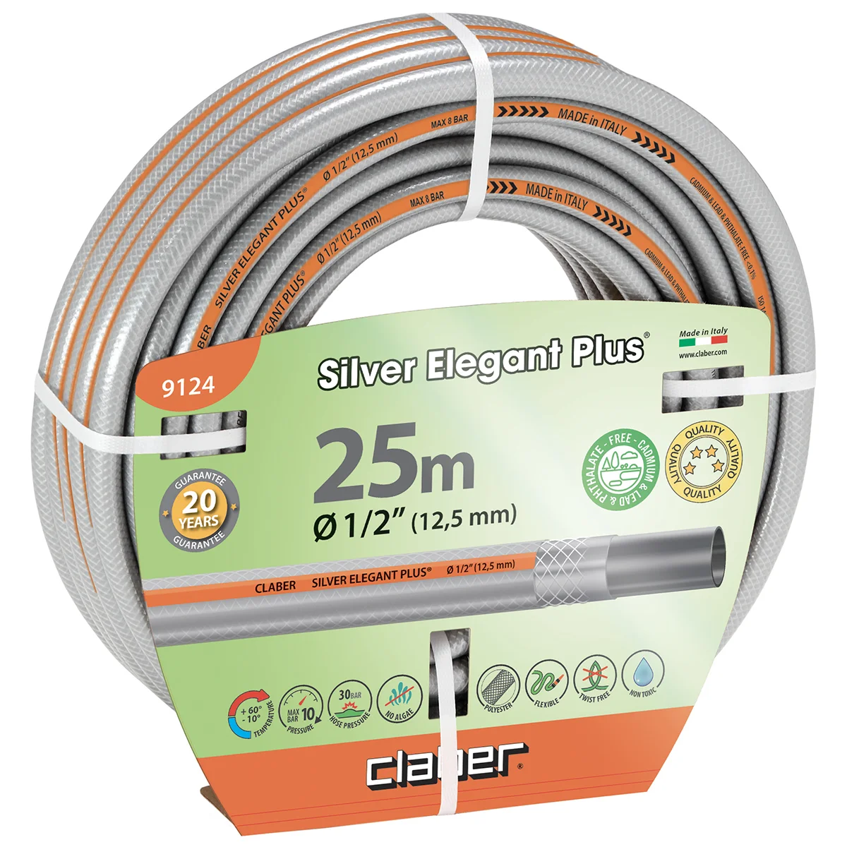 Φωτογραφία προϊόντος: Λάστιχο Νερού Silver Elegant Plus 1/2" 25m CLABER (9124)