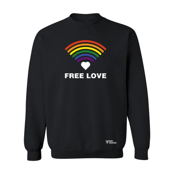 Φωτογραφία προϊόντος: Φούτερ Free Love Μαύρο – Takeposition Pride Edition (Ενηλίκων)