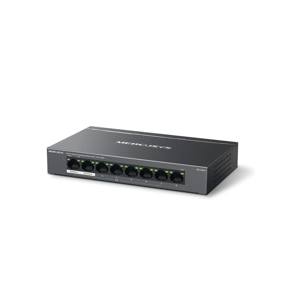 Φωτογραφία προϊόντος: Mercusys 8-Port Gigabit Desktop Switch with 7-Port PoE+ (MS108GP) (MERMS108GP)