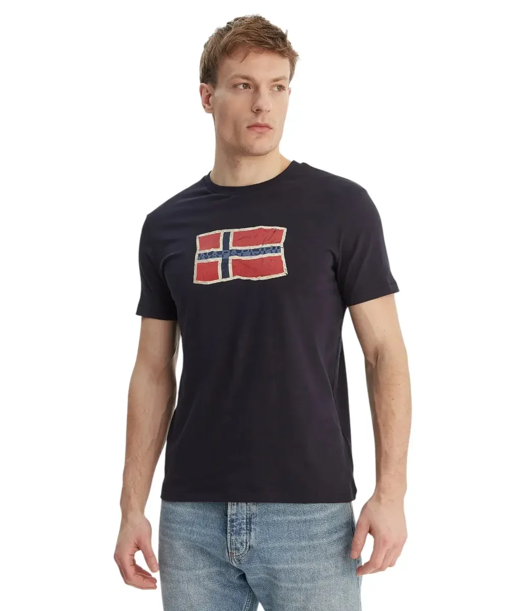 Φωτογραφία προϊόντος: Napapijri - Ανδρικό T-shirt S-Mahsa SS NP0A4FZB-176 Μπλε Σκούρο
