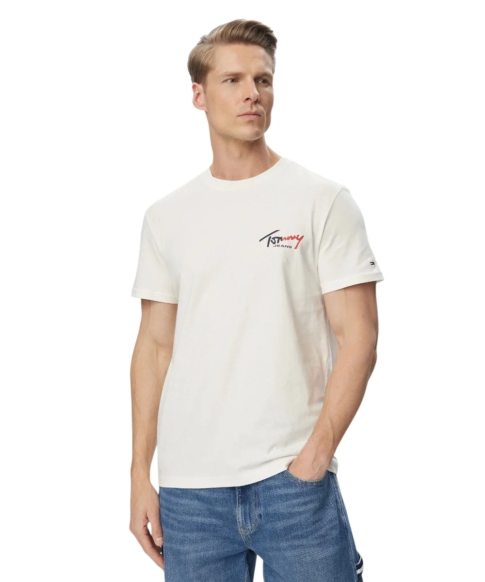 Φωτογραφία προϊόντος: Tommy Hilfiger - Ανδρικό T-shirt Tjw Sign Slim Fit DM0DM22538-YBH Εκρού