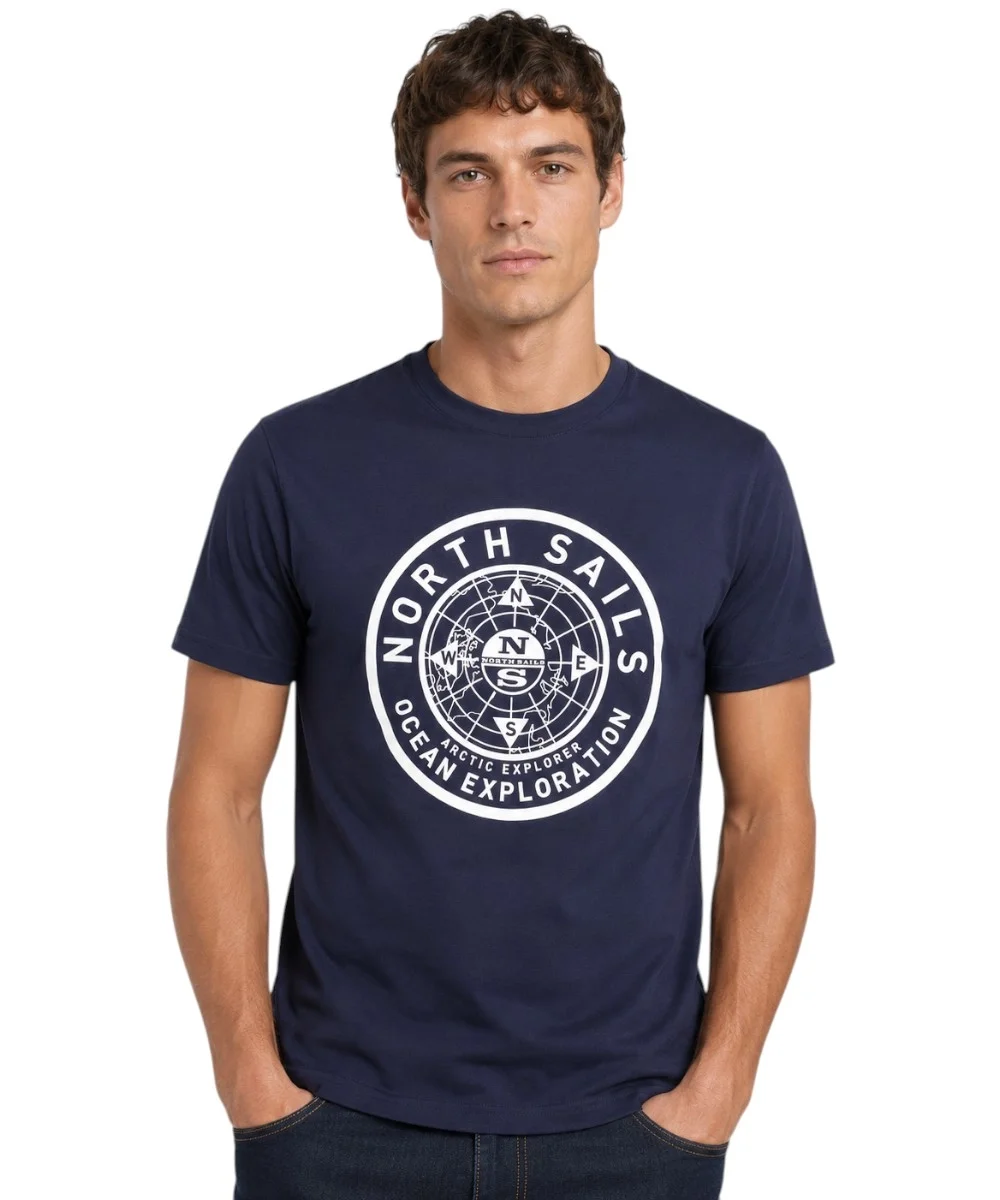 Φωτογραφία προϊόντος: North Sails - Ανδρικό T-shirt Κοντομάνικο Regular Fit 996025-000-0802 Μπλε Σκούρο