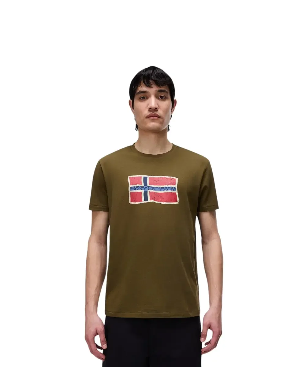 Φωτογραφία προϊόντος: Napapijri - Ανδρικό T-shirt S-Mahsa SS NP0A4FZB-G3A Χακί
