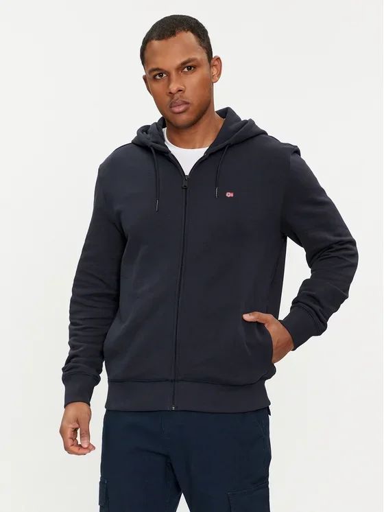Φωτογραφία προϊόντος: Napapijri - Ανδρική Ζακέτα Balis Full Zip με Φερμουάρ και Κουκούλα Regular Fit NP0A4HHV-176 Σκούρο Μπλε