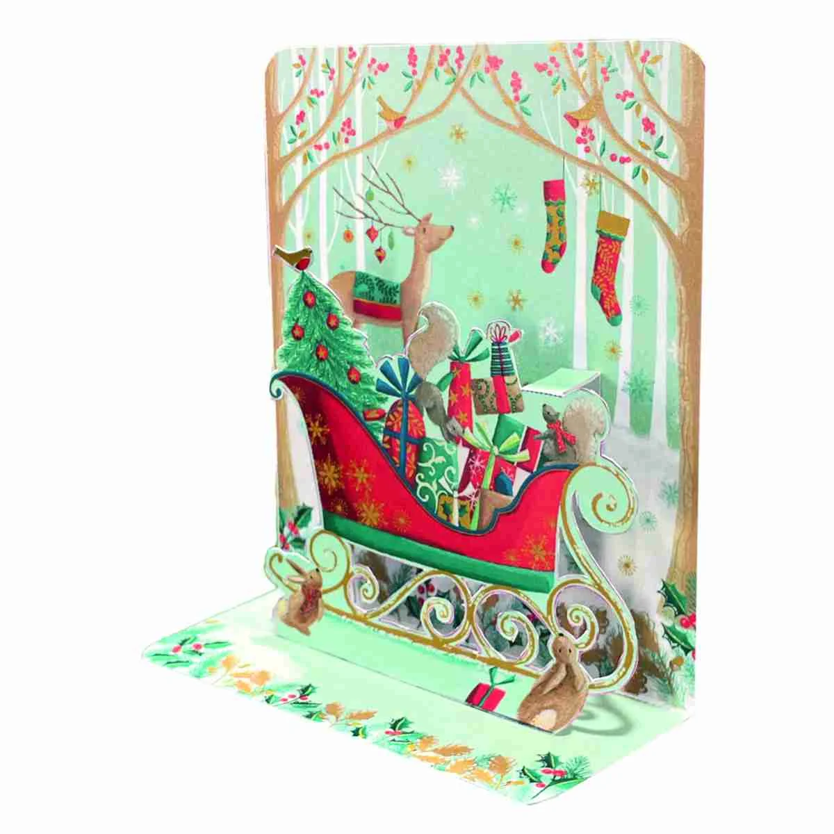 Φωτογραφία προϊόντος: Pictura Xmas 3D Αναδυόμενη Κάρτα Έλκυθρο με Δώρα