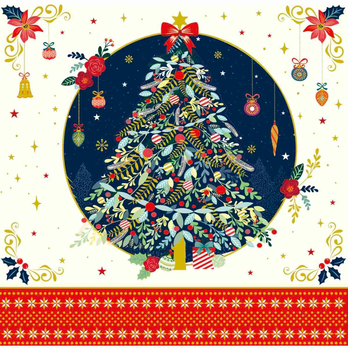 Φωτογραφία προϊόντος: Pictura Xmas Arabesque Κάρτα Τρίπτυχη Στολισμένο Δέντρο