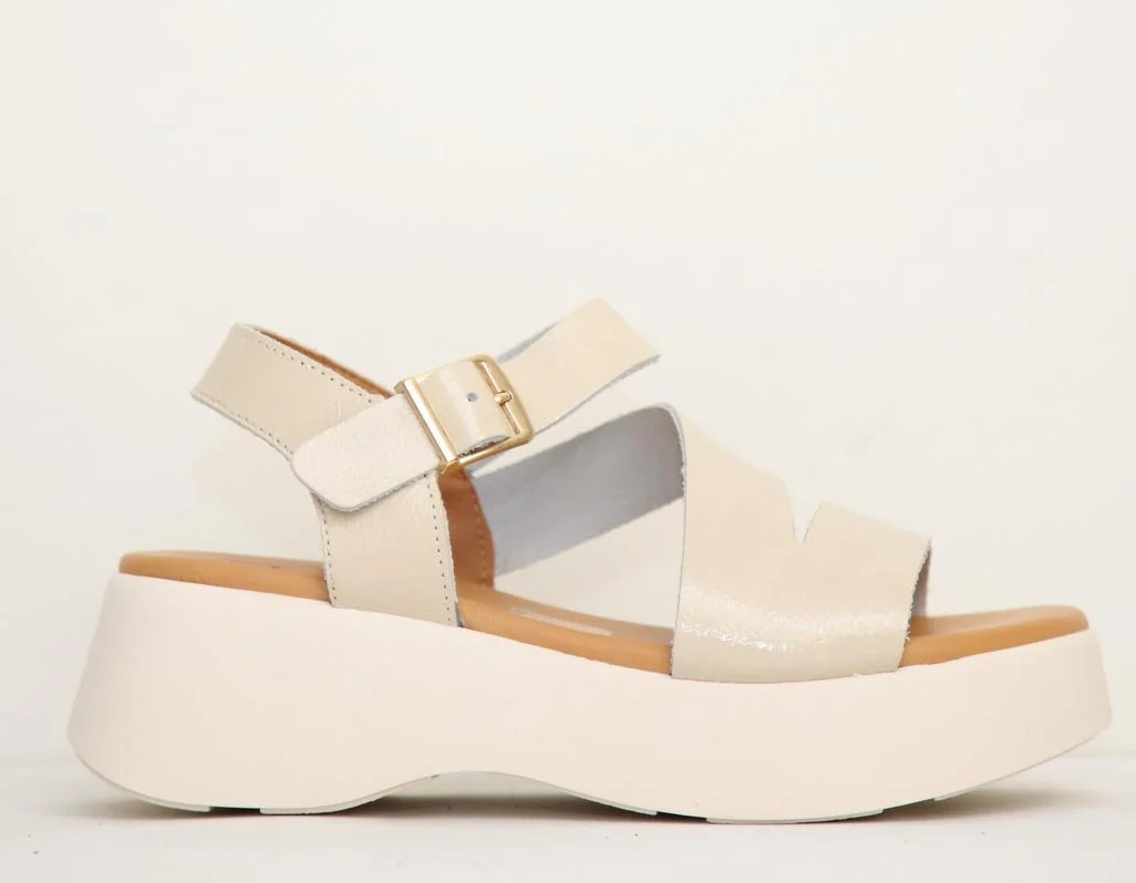 Φωτογραφία προϊόντος: Oh! my Sandals Γυναικεία Πέδιλα Oh My Sandals 5969 από Δέρμα Λουστρίνι σε Μπεζ χρώμα Ανατομικά