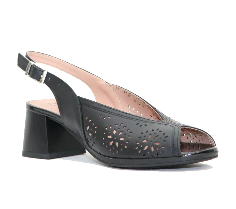 Φωτογραφία προϊόντος: Pitillos Γυναικεία Peep Toe Γοβάκια 10533 Ανατομικά από Δέρμα σε Μαύρο χρώμα