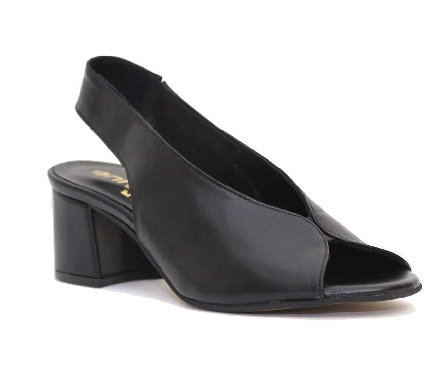 Φωτογραφία προϊόντος: Anteos Shoes Anteos Γυναικεία Peep Toe 21269 Μαύρα Δέρμα με επένδυση