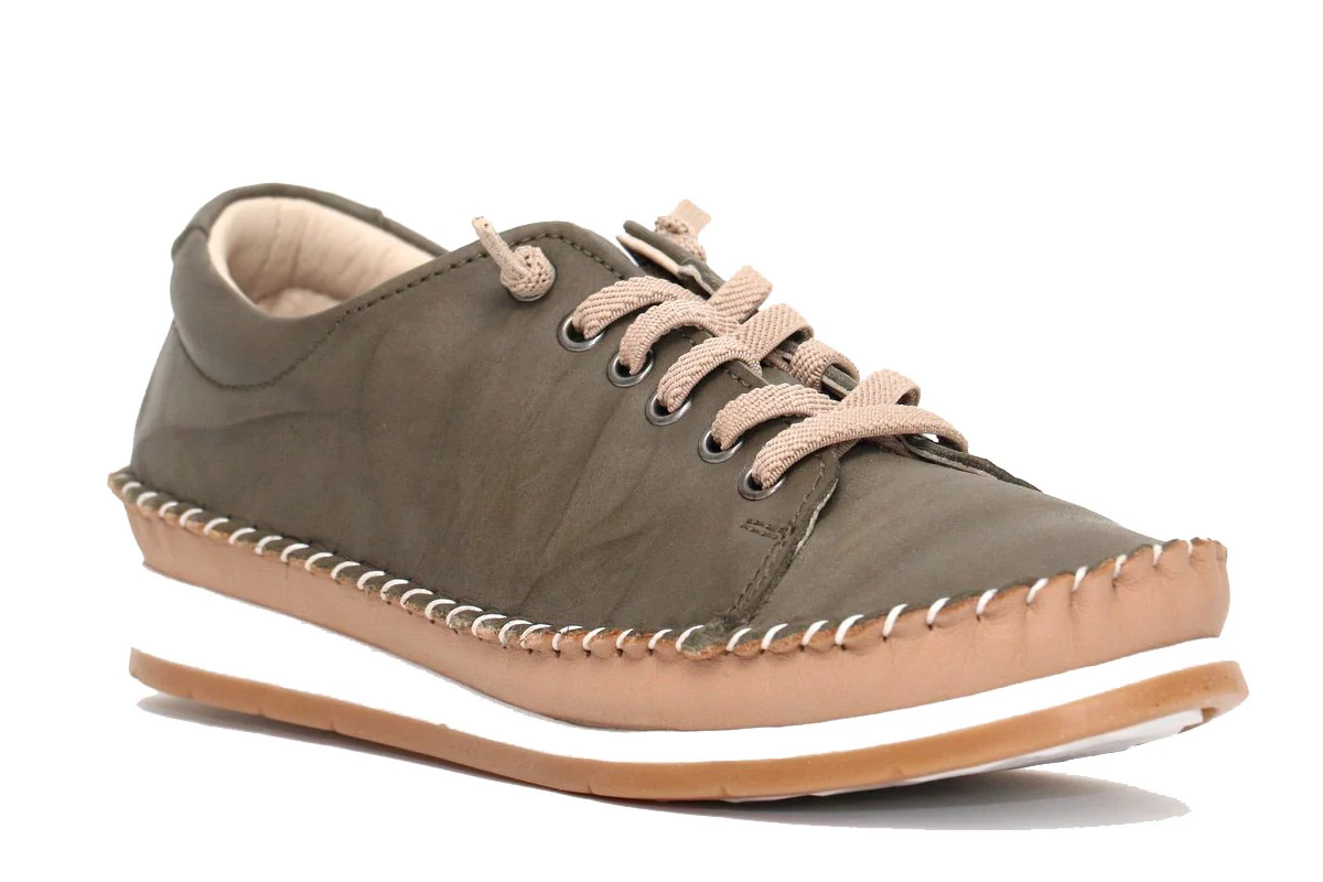 Φωτογραφία προϊόντος: Γυναικείο Casual Sneaker Safe Step 20822 Λαδί Δέρμα Ανατομικό