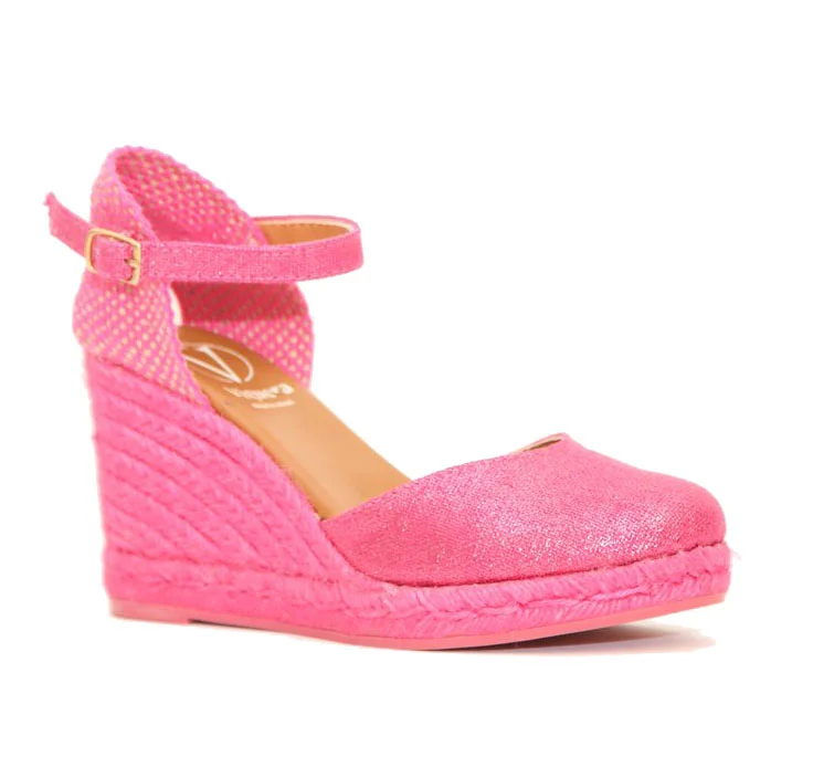 Φωτογραφία προϊόντος: Viguera Shoes Γυναικείες Εσπαντρίγιες Viguera 2135 Lino Metal σε Φούξια χρώμα