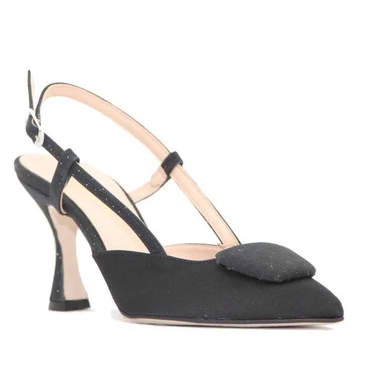 Φωτογραφία προϊόντος: Ellen Shoes 84211 Γυναικεία Γοβάκια Σατέν με Glitter σε Μαύρο χρώμα