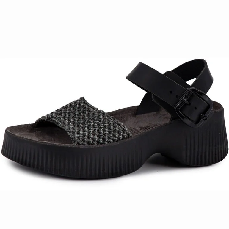 Φωτογραφία προϊόντος: Fantasy Sandals Γυναικεία Ανατομικά Σανδάλια Magdalin S2102 Black Knit Raffia