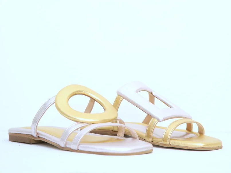 Φωτογραφία προϊόντος: Anteos Shoes 25358 Γυναικεία σανδάλια από Δέρμα σε Λιλά - Χρυσό χρώμα