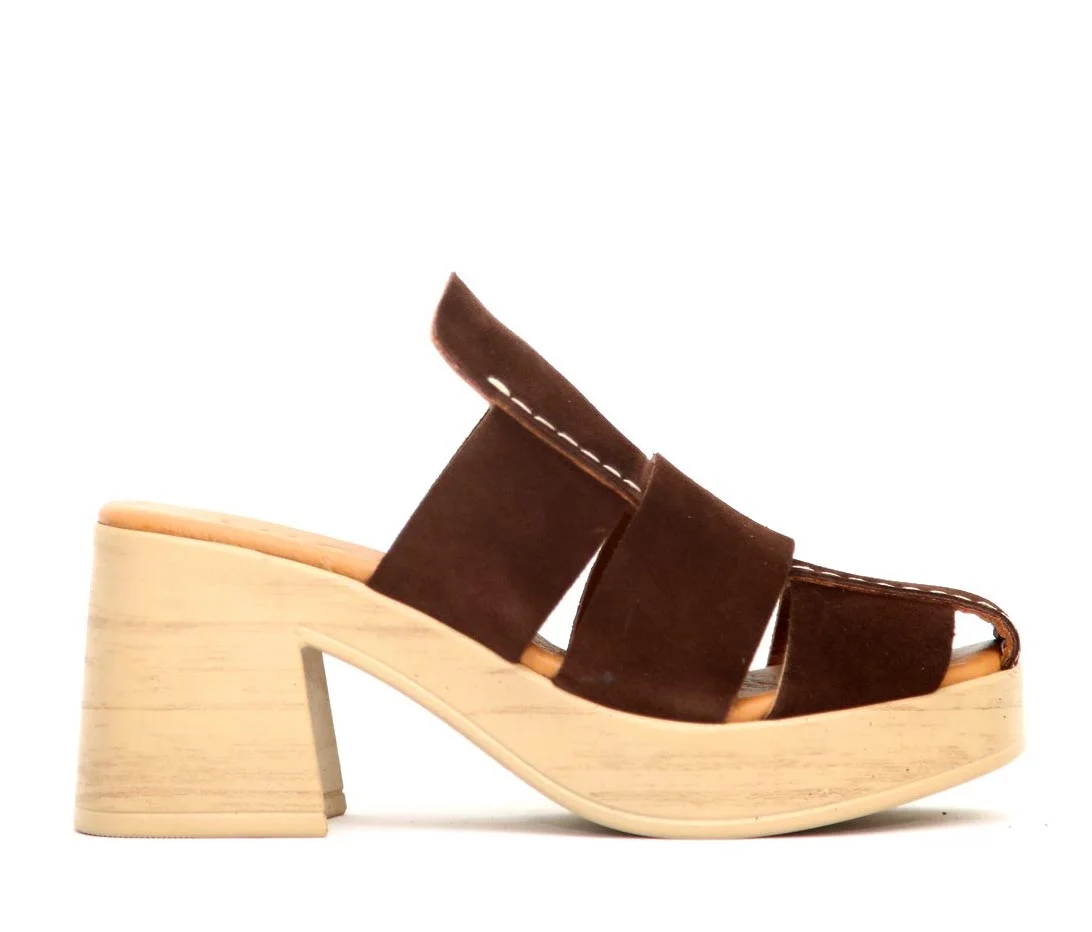 Φωτογραφία προϊόντος: Mago Shoes 138-26703 Γυναικείες Πλατφόρμες - Mules από Δέρμα Καστόρι σε Καφέ χρώμα